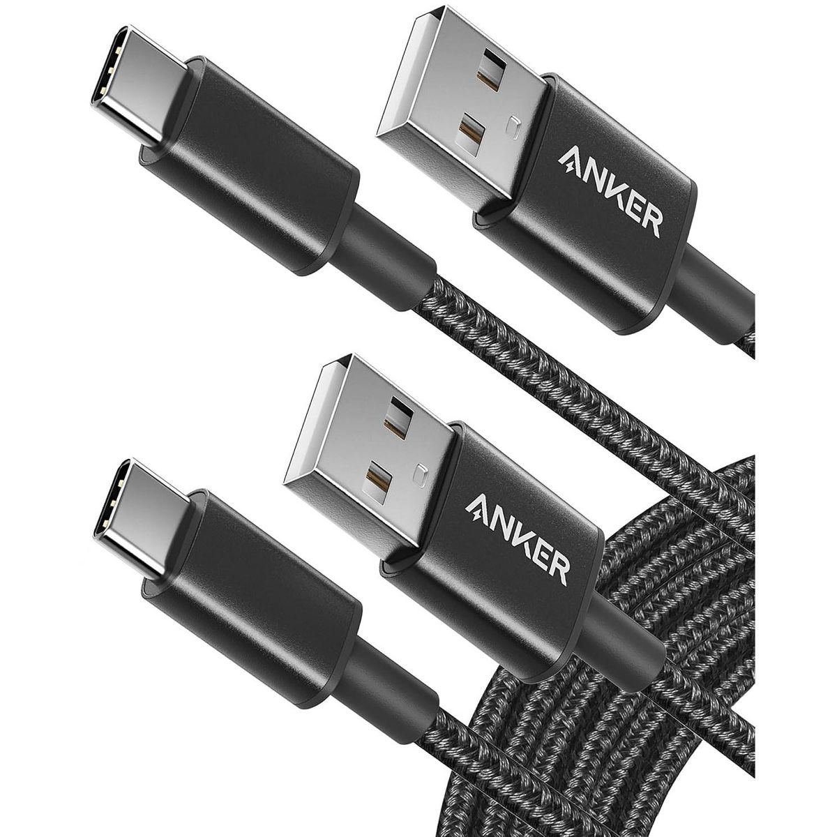 Anker Cable [2 Pack 10ft], USB A to USB C Cable for iPhone 17 Series,Samsung Galaxy S10 S10+, LG V30, Beats Fit Pro and More (Black)