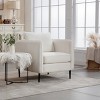 Lirago 33" Wide White Velvet Accent Chair Single Sofa Armchair with 1 Pillow - 3 of 4