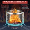 TROPOW 20.5" Smokeless Fire Pit - Portable Stainless Steel Firepit with Air Switch & Removable Stand for Camping/Backyard (Cross Round Hollow, 1-Pack) - 3 of 4