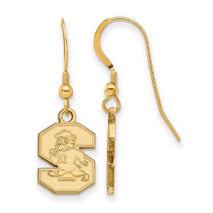Black Bow Jewelry 14k Yellow Gold Plated Sterling Silver South Carolina State Bulldogs NCAA Dangle Earrings - 1 of 3