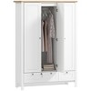 HOMCOM 3 Doors Armoire Wardrobe Closet with 2 Drawers, 69" Clothing Storage Cabinet with Lockable Large Drawer and Hanging Rod for Bedroom - 4 of 4