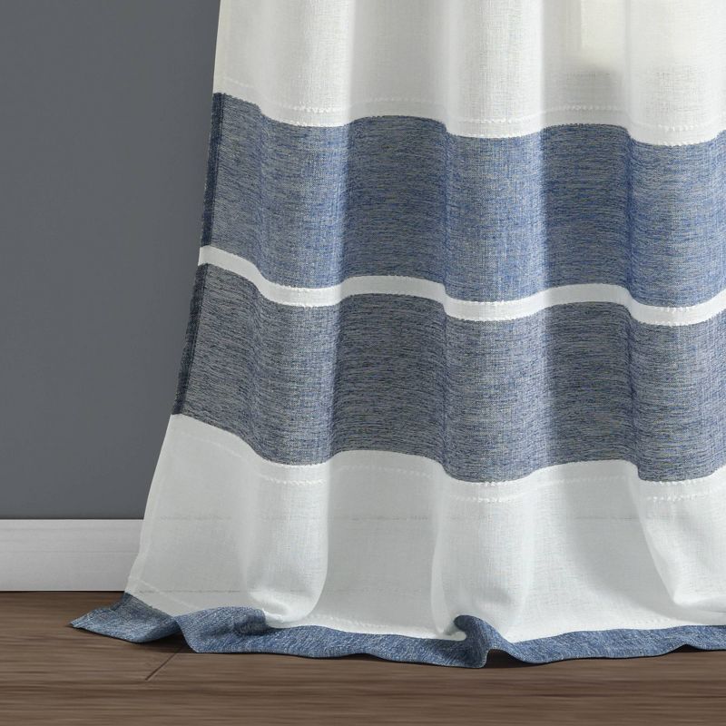 Set of 2 38"x84" Textured Stripe Grommet Sheer Window Curtain Panels - Lush Décor, 5 of 8
