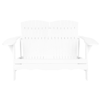 Salinas Wood 3-Seater Patio Adirondack Bench - White - Safavieh