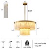 23.6-34.2" Dual-Layer Round Drum Kitchen Island Alabaster Chandelier - 3 of 4