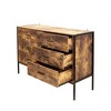 Industrial Style Storage Cabinet Chest With 6 Drawer Sturdy Steel Frame Large Space For Bedroom Living Room, Brown - 3 of 4