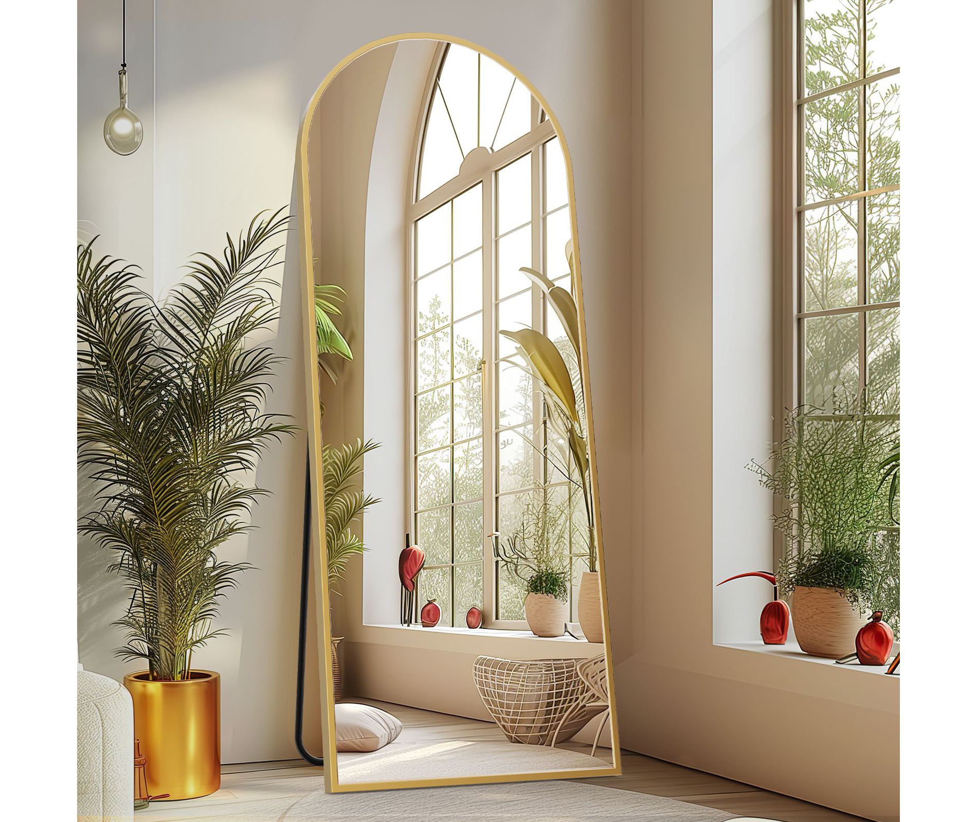 JIONJOY 64"x21" Extra - Large Full - Length Mirror, Wall - Mountable or Leaning, Transforming Your Living Room and Cloakroom- Gold