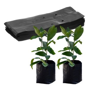 Unique Bargains Thicken Plastic Gardening Seed Plant Bags Nursery Growing Bags Black 50 Pcs - 1 of 4