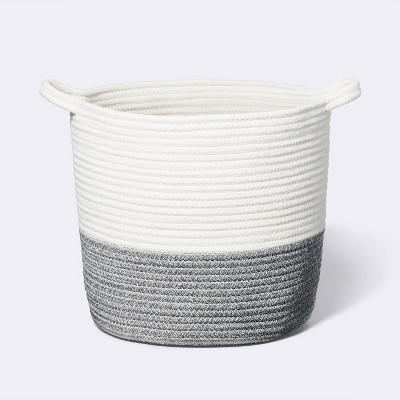 Pillowfort Water Hyacinth And Coiled Rope Stripe Bin Collapsible Storage  Basket on eBid United States