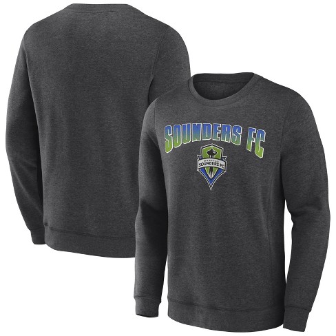 Mls Seattle Sounders Men's Offside Gray Crew Neck Fleece Sweatshirt ...