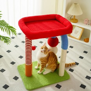 Fairyland™ - Colorful U-Shaped Cat Climbing Tower – Multi-Level Sisal Scratching Post with Teasing Ball & Massage Column for Large and Small Cats - 1 of 4