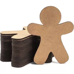 Bright Creations 24 Pack Wooden Gingerbread Men for Crafts, DIY Christmas Ornaments, 3.5 x 4.5 In
