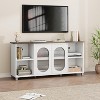 Modern TV Stand for 60–70 Inch TVs with Glass Doors & Storage Shelves, Entertainment Center with Storage - 4 of 4