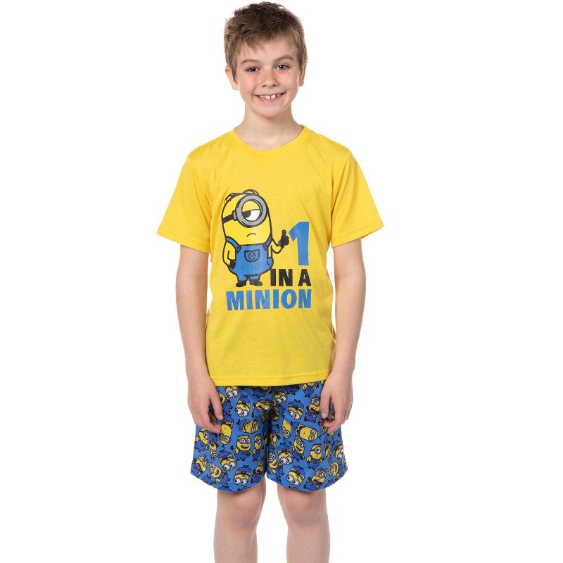Despicable Me Boys' Movie Minions 1 In A Minion Sleep Pajama Set Shorts Multicolored, 3 of 6