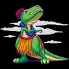 Junior's Design By Humans Hula Rex By paxdomino T-Shirt - image 2 of 3