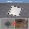 WOWOW 6 in. x 6 in. Stainless Steel Square Shower Drain with Tile-In Pattern Drain Cover in Brushed Nickel - 4 of 4
