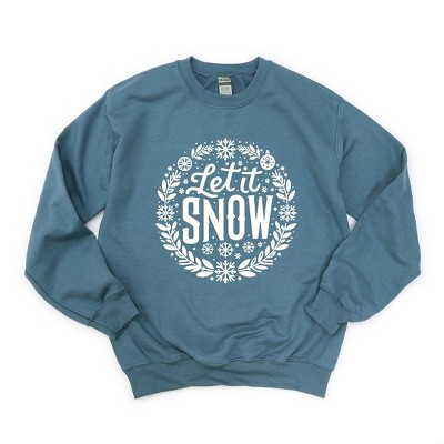 Simply Sage Market Women's Graphic Sweatshirt Let It Snow Wreath
