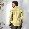 Campus Sutra Men Men's Naples Yellow Self-Design Striped Shirt - 4 of 4
