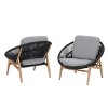 Set of 2 Outdoor Wicker Lounge Chairs with Cushions,Papasan Style Patio Chairs for Balcony or Poolside–Maison Boucle - 4 of 4