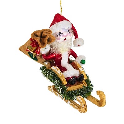 Italian Ornaments 4.0 Inch Santa's Coming To Town Claus Christmas Italian Tree Ornaments