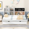 Whisen Daybed with Storage Shelves, Blackboard, Cork board, USB Ports and Twin Size Trundle - 2 of 4
