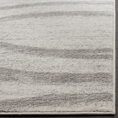 Cream/Grey Synthetic Easy-Care 30" Square Area Rug
