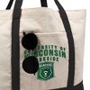 University Of Wisconsin Parkside Primary Logo Canvas Tote Bag With External Pocket, Reusable Shoulder Bag for Shopping, School, Beach - 2 of 4