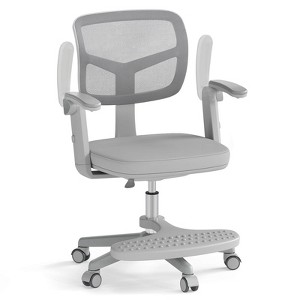 Costway Kids Desk Chair Children Study Chair with Adjustable Height, Armrest & Footrest Purple/Pink/Green/Gray/Blue - 1 of 4