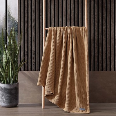 King Brown Organic Cotton Knitted Reversible Blanket
