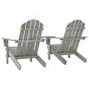vidaXL Adirondack Chairs Patio Adirondack Chair with Tea Table Solid Wood Fir - Gray - 4 of 4