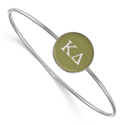 Black Bow Jewelry Sterling Silver Kappa Delta Greek Life Bangle Bracelet 7 Inch