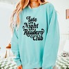 Late Night Readers Club Distressed - Women's Lightweight Garment Dyed Sweatshirt - 2 of 3