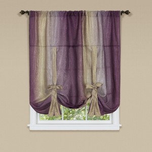 GoodGram Royal Ombre Crushed Semi Sheer Tie Up Single Window Curtain Shade - 1 of 2