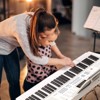 Costway 61-Key Electronic Keyboard Piano with 350 Rhythms 350 Timbres 50 Demo Songs Pink/White - 2 of 4