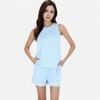 Anna-Kaci Women's Sleeveless Ribbed Lounge Set with Elastic Waist Shorts and Relaxed Fit - 2 of 4