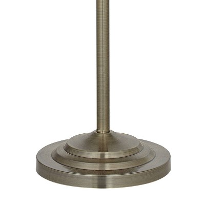 Antique Brass Floor Lamp with White Bell Shade