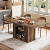 Tribesigns 63" Dining Table for 4-6 People, Rectangular Dining Table with Storage, Farmhouse Space Saving Dinner Table for Dining Room, Rustic Brown - 4 of 4