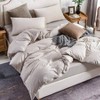 Jersey Knit Duvet Cover Set, 100 T - Shirt Cotton, 3pc with Zipper, Heather Beige, King - 3 of 4