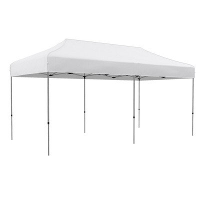 10' x 20' Pop Up Canopy Tent, Outdoor Easy up Tent with 3-Level Adjustable Height, Wheeled Carry Bag