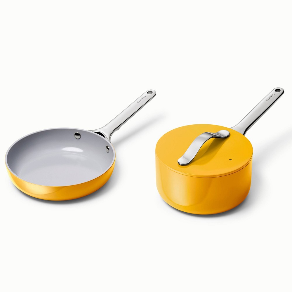 Photos - Pan Caraway Home 2pc Ceramic Nonstick Mini Fry  and Mini Sauce  Set Mari