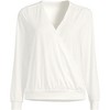 Lands' End Women's Long Sleeve Lightweight Jersey Surplice Blouse - 3 of 3