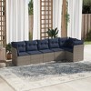 vidaXL 6 Piece Patio Sofa Set with Cushions Poly Rattan - Beige and Gray Without Table - 2 of 4