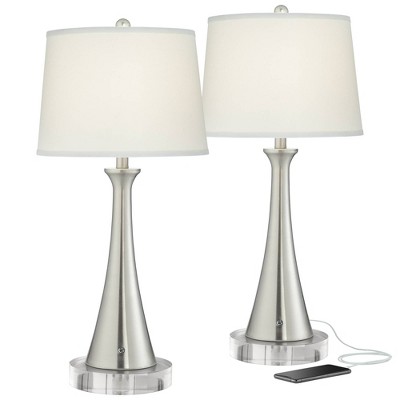 360 Lighting Karl Modern Table Lamps Set Of 2 With Round Risers 29 ...