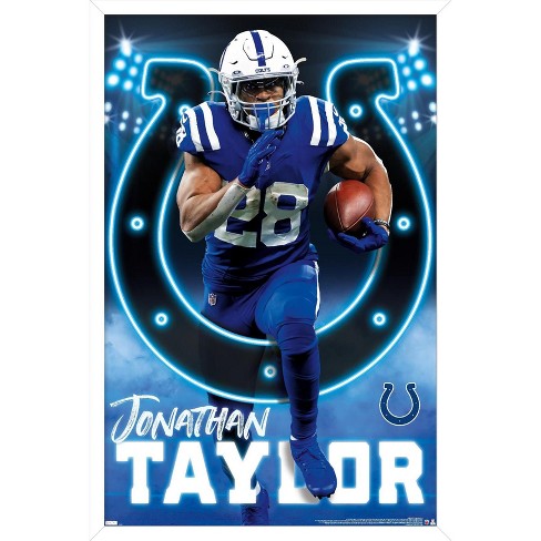 Trends International Nfl Indianapolis Colts - Jonathan Taylor 22 Framed  Wall Poster Prints White Framed Version 22.375' X 34' : Target