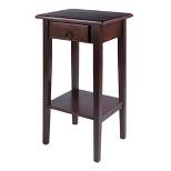Regalia Accent Table with Drawer, Shelf - Antique Walnut - Winsome