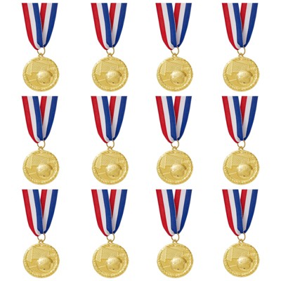 SPORTS DAY MEDALS SET OF 50 red 50MM METAL/ RIBBON CERTIFICATES+SCRATCH CARD 