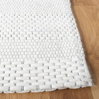 Ivory Beige Flat Woven Wool Rectangular Rug 8' x 10'