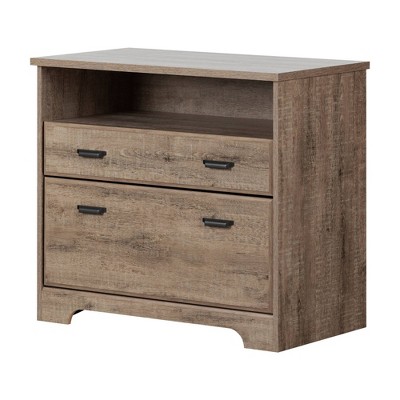 Versa 2 Drawer File Cabinet Weathered Oak - South Shore