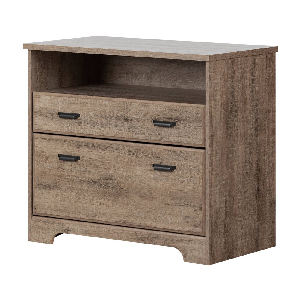 Photos - File Folder / Lever Arch File Versa 2 Drawer File Cabinet Weathered Oak - South Shore