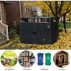 63" Metal Trash Can Storage Shed, Galvanized Steel Outdoor Garbage Bin Enclosure for 2 Cans with Lockable Doors, Ventilation, Charcoal Finish - 4 of 4