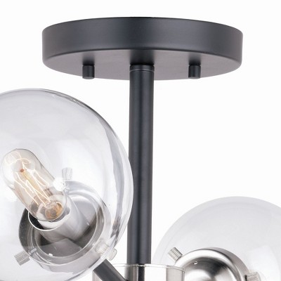 Orbit Satin Nickel and Bronze 4-Light Semi Flush Mount